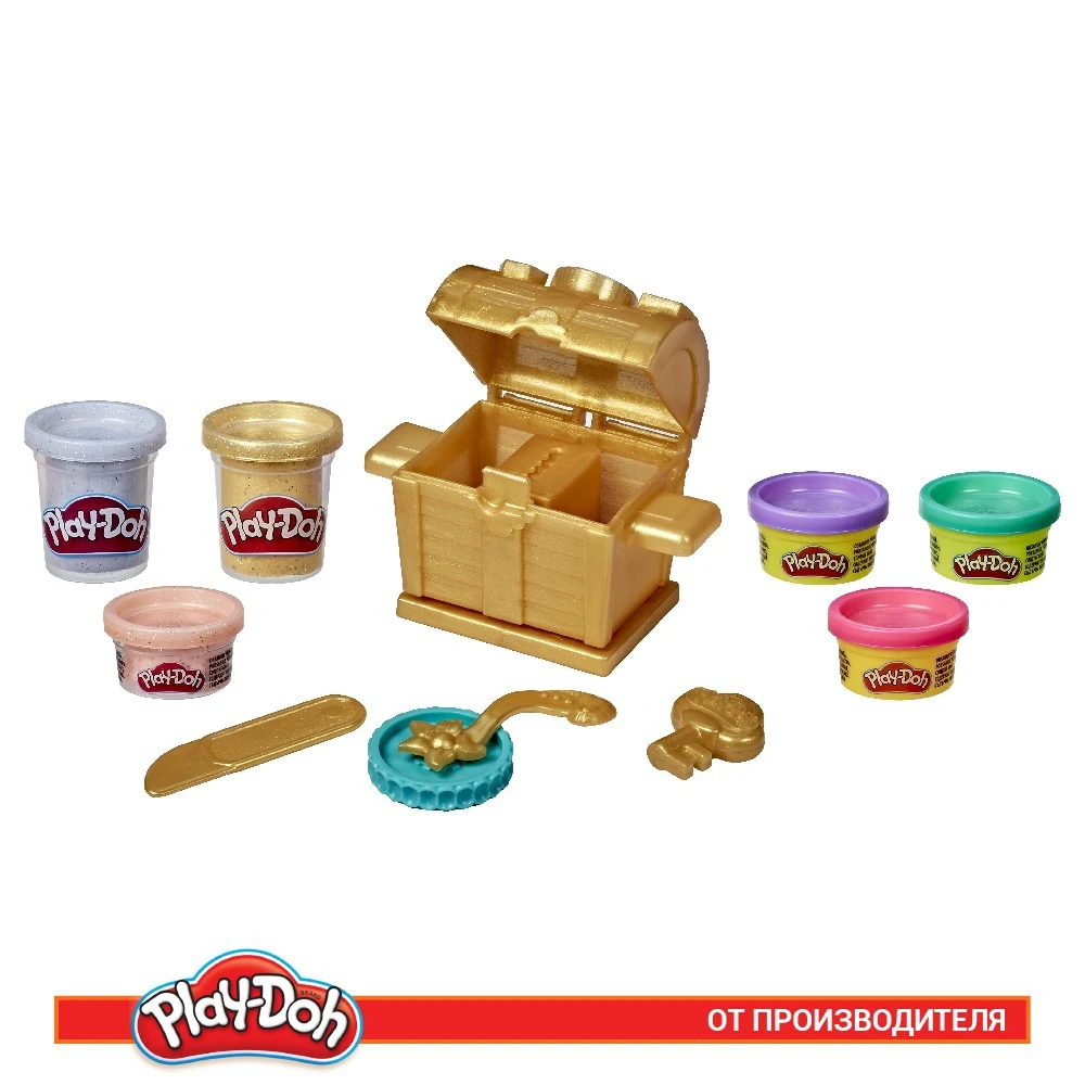 Набор для моделирования Play-Doh Сундук с сокровищами E94355L0 Антистресс Слизь Пластилин Тренировка Хобби Детские игры Игрушки Игрушка Детям Творческая работа.