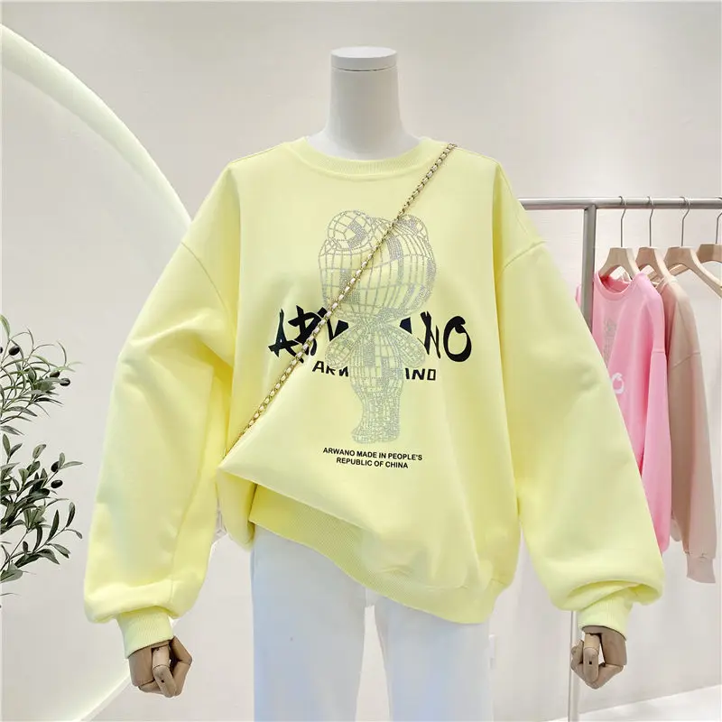 

Women's Clothing Spring New Diamond Cartoon Pattern Fat Sister Pullover Coat