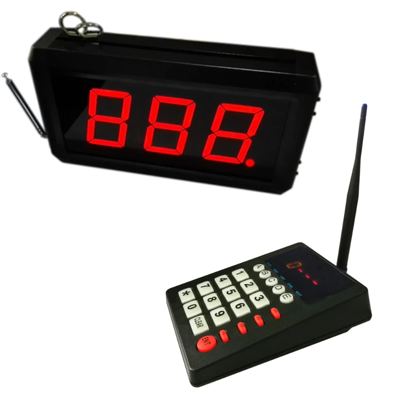 

Queue Calling System K-999 Transmitter Keypad and K-302 Receiver Screen