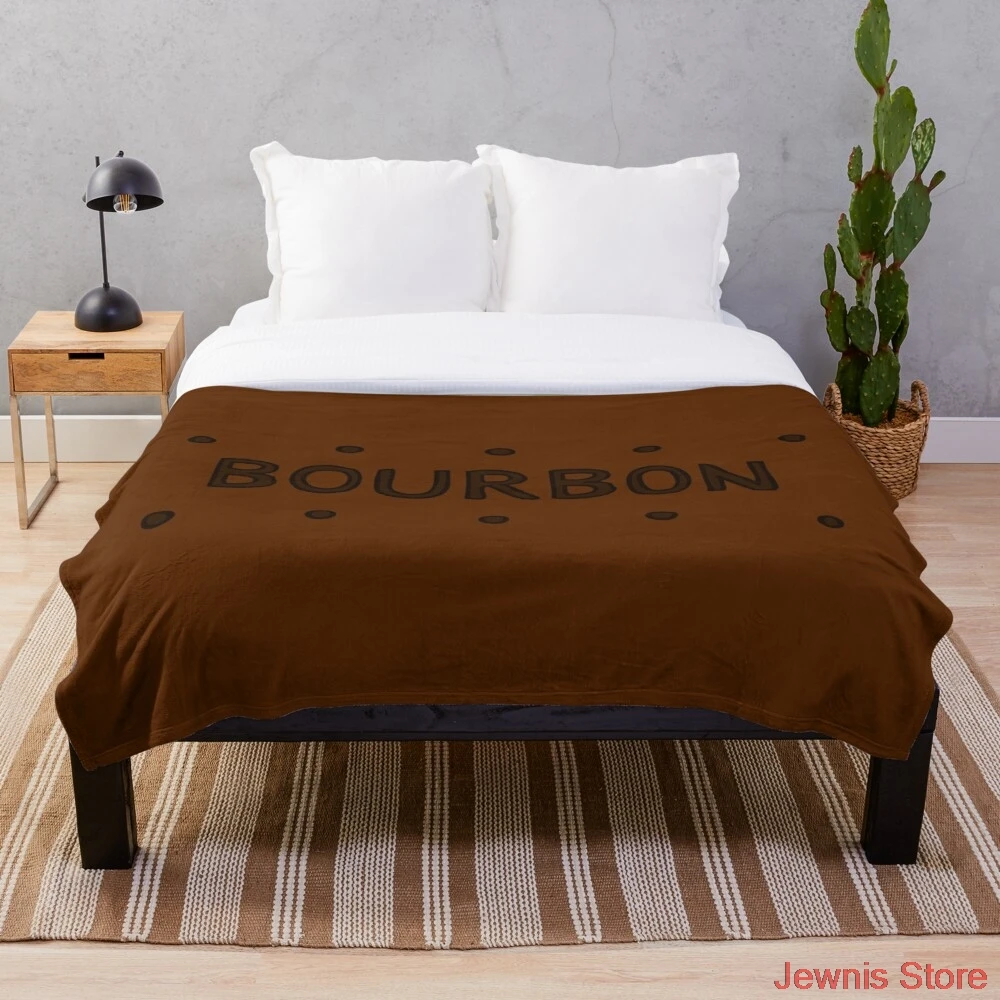

Chocolate Bourbon Biscuit Blanket Warm Cozy Letter Throw Blanket Print on Demand Sherpa Blankets for Sofa Thin Quilt