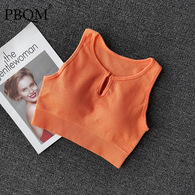 

PBQM Sports Underwear Gathered Quick Drying Yoga Bra Shockproof Breathable Running Training Vest Type Fitness Suit