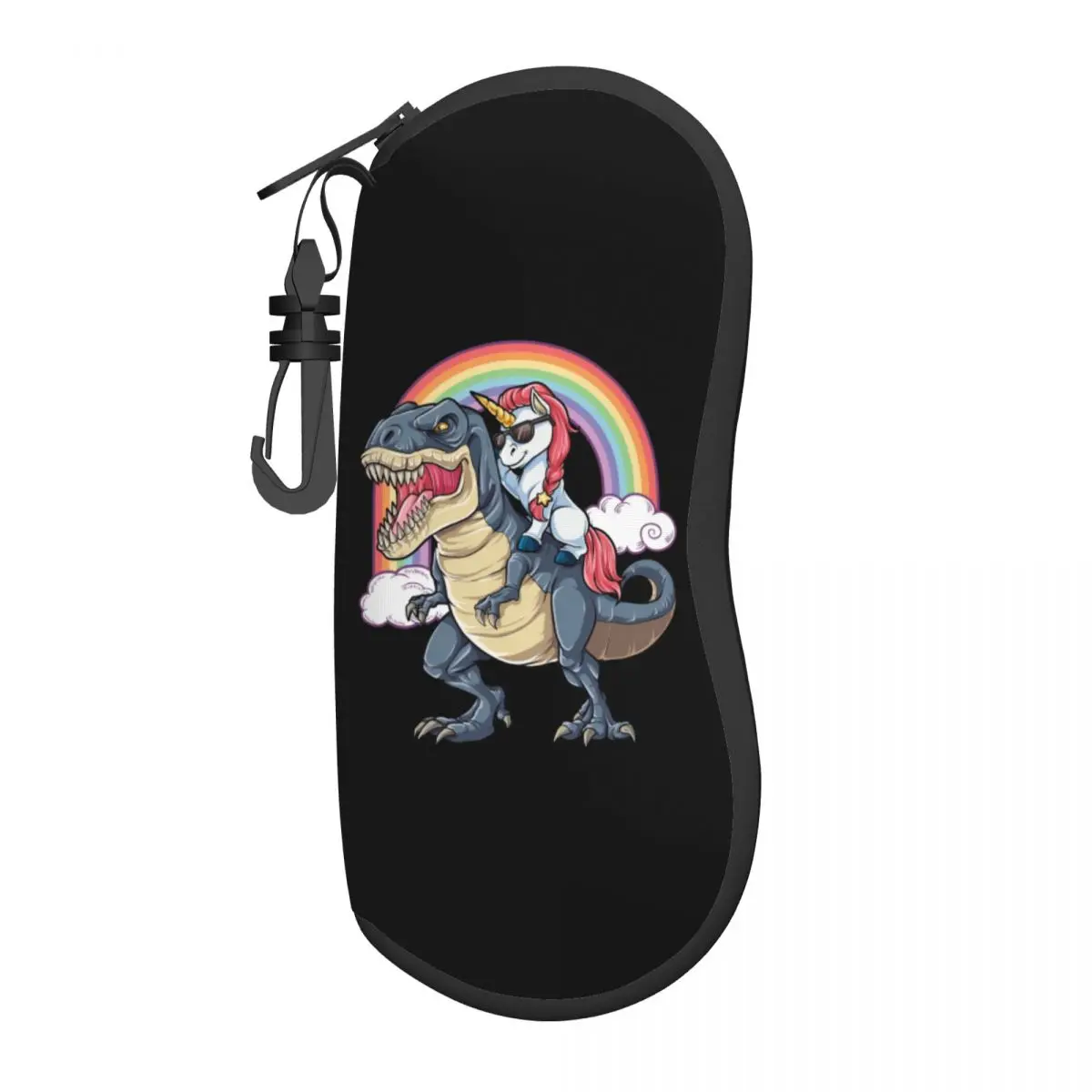 

Unicorn Riding Dinosaur Glasses Case Portable Box Tyrannosaurus Jurassic Harajuku Sunglasses Storage Box ins Sunglasses Box