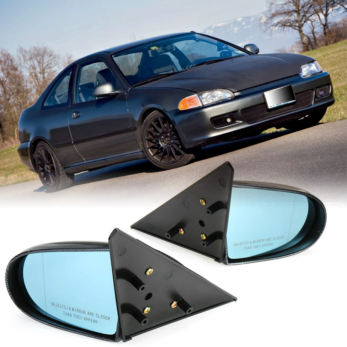 

Для Honda Civic Sedan EG 1992-1995, ручное регулируемое боковое крыло заднего вида, сменные автомобильные аксессуары, вид из углеродного волокна