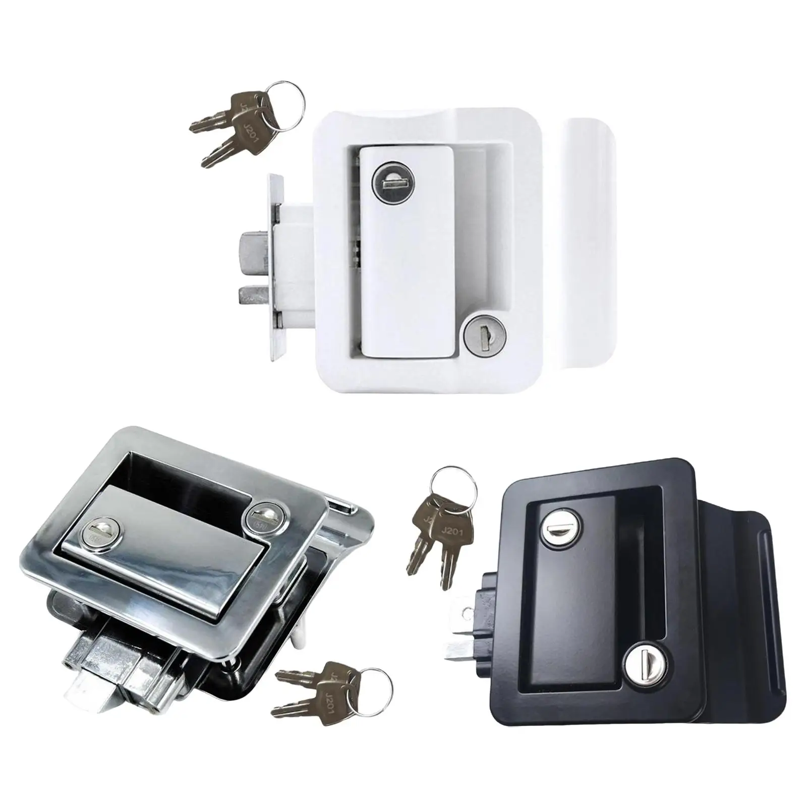 

Door Lock Upgrade Parts with Keys Security Kit Cargo Hauler Paddle Handle Door Latch for Trailer RV Camper Caravan