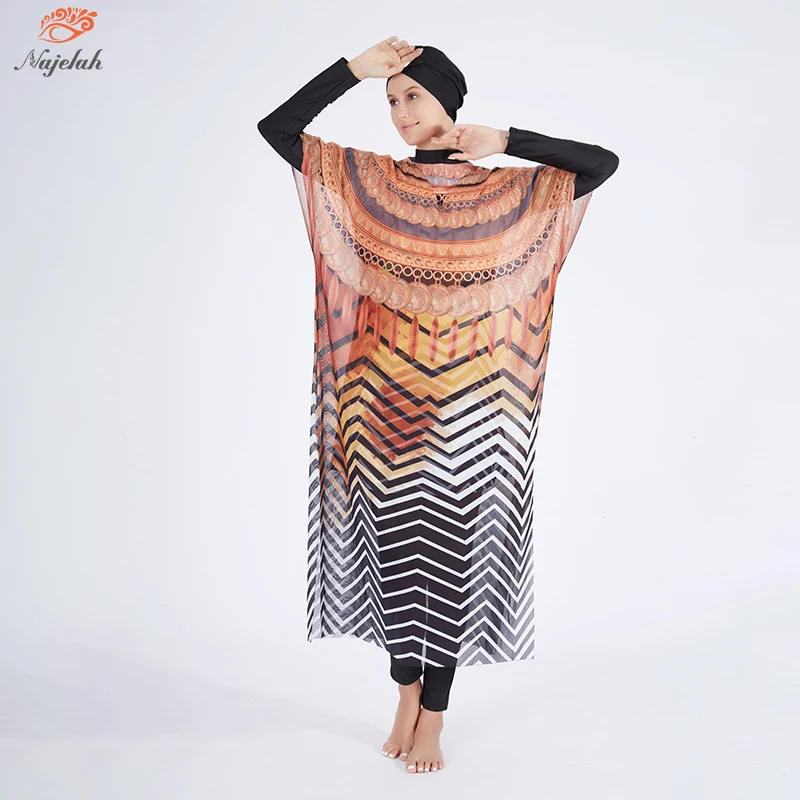 

Muslim Modest Swimwear Women Hijab Swimsuit Long Sleeve Swimming Suit Islamic Cover Ups Burkini Hijabs For Woman Bathing Swim