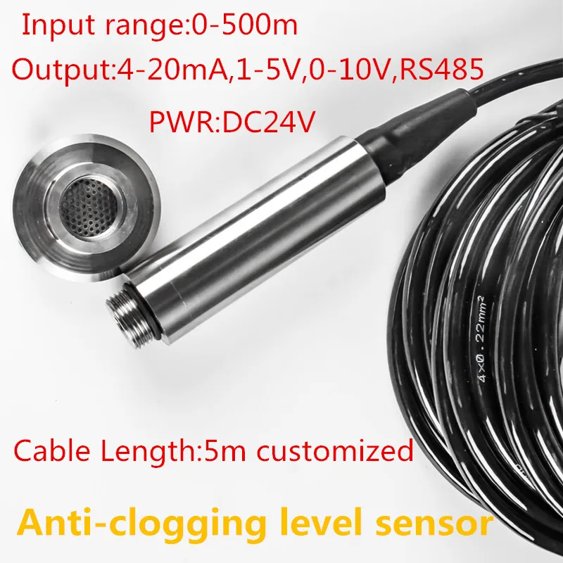 Water Depth Sensor 0-10v 4 20mA sensor Liquid Pressure Transducer Anti-clogging Level Converter Factory Price signal QDY30B