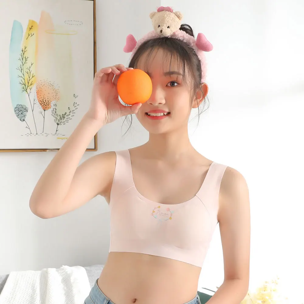 

Thin girls underwear girls development period seamless vest junior high school students wrap chest tube top girls vest summer