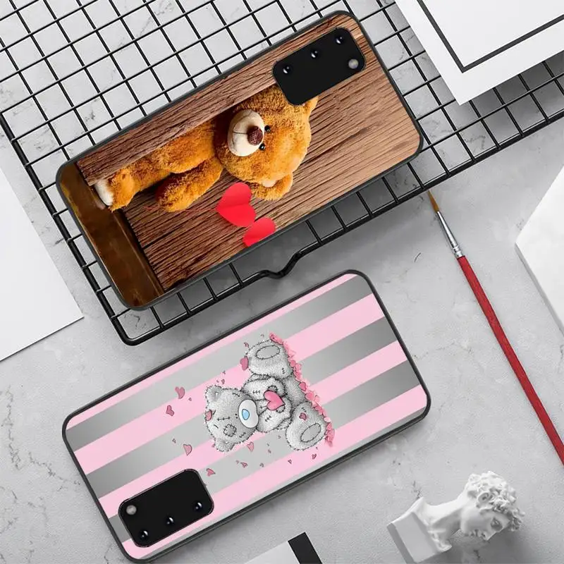 

Cute Teddy Bear Phone Case for Samsung S10 21 20 9 8 plus lite S20 UlTRA 7edge