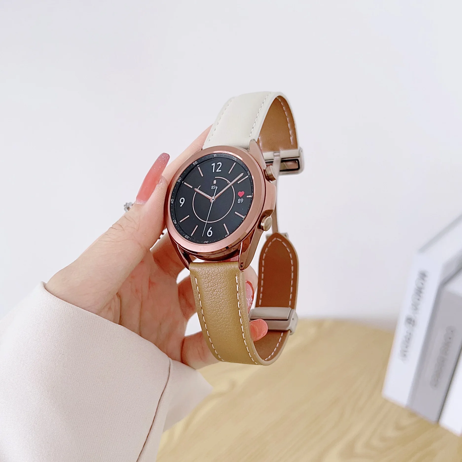 Genuine Leather Strap For Samsung Galaxy Watch 4 5 pro 40mm 44mm 45mm 42mm 46mm active 2 bracelet for Huawei GT2/3 pro band