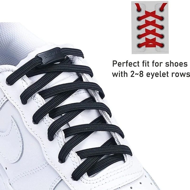 

Elastic No Tie Shoelaces for Sneakers Flat Shoe Laces Without Ties Kids Adult Quick Shoelace Tieless Rubber Bands Shoestrings