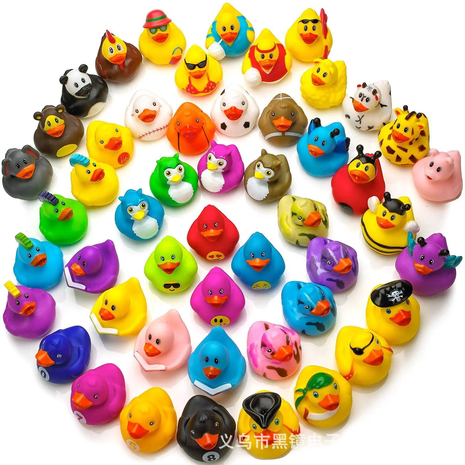 50pcs/Lot Kids Bath Toys Rubber Duck Indoor Bathroom Tub Swimming Pool Floating Toys Cute Baby Leisure Toys Gift