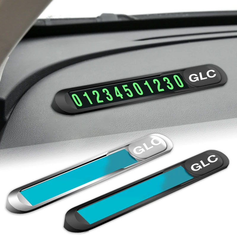 

1pcs Car Metal Parking Number Card Phone Number Card for Mercedes Benz GLC GLA CLA GL A B C Class W176 W246 W205 X253 X156 C117