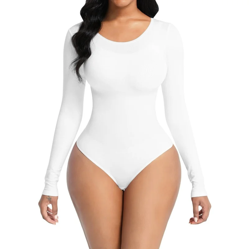 New Women Long Sleeve Bodysuit Corset Seamless Slimming Hip Shapewear Body Shaper Tummy Butt Lifter With Waist Train Catsuit