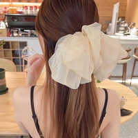 oversized bow hairpin organza bowknot tulle hair clip hair accessories korean hairclip super fairy big hair pins women headwear