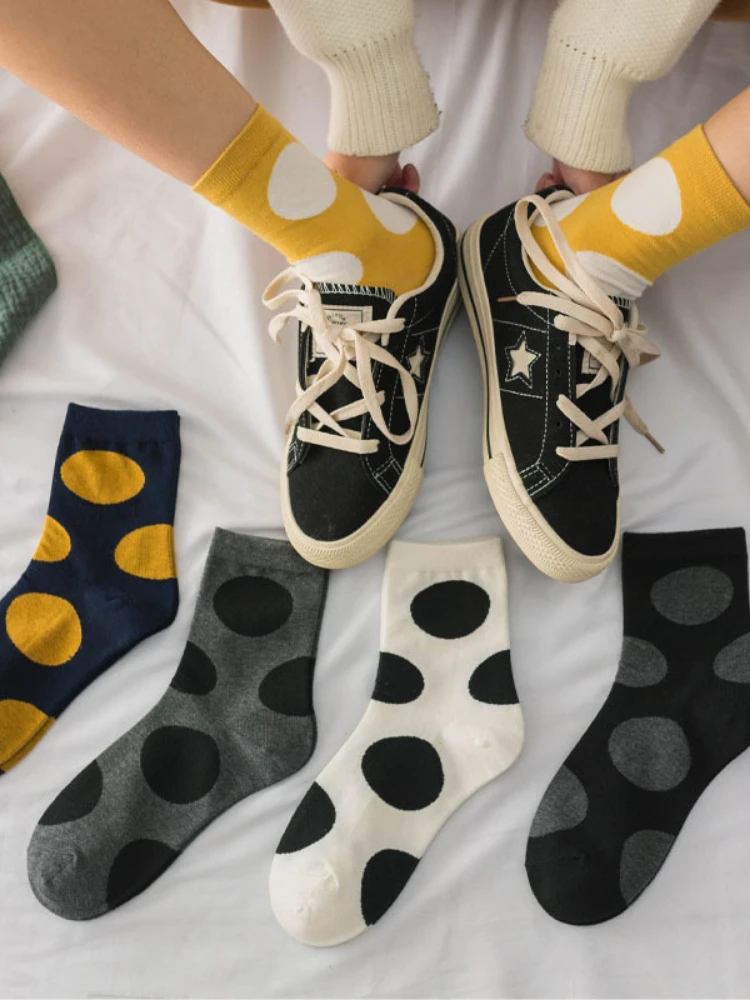 

Новые носки женские Мультяшные носки в японском горошек стильные хлопковые носки в стиле Харадзюку