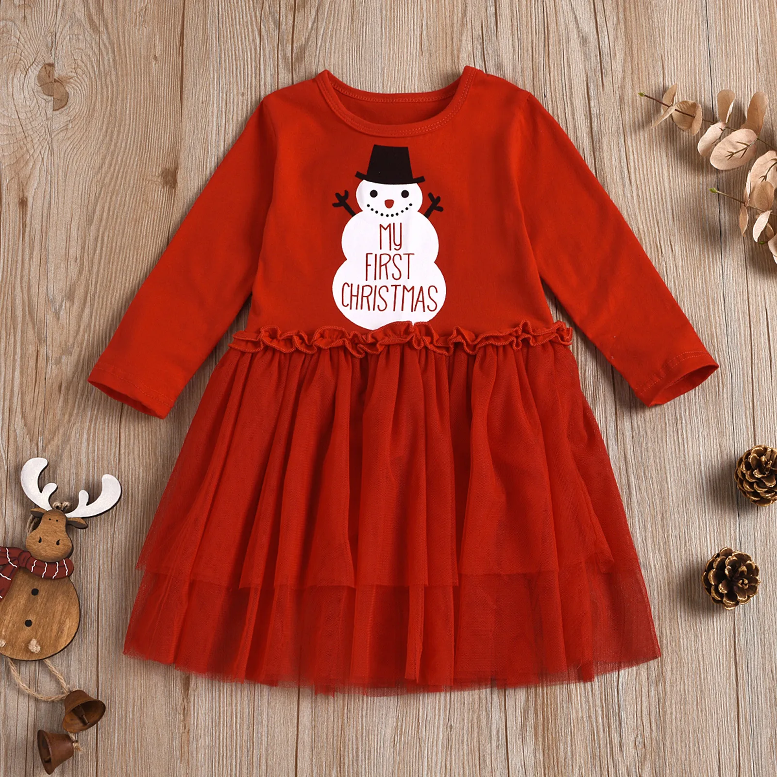 

Toddler Tulle Bubble Girls Skirt Princess Baby Christmas Dress Snowman Outfits Girls Dress Overalls for Toddler Girls