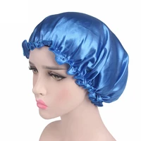 1pc satin bonnet hair caps double layer adjust sleep night cap head cover hat for curly springy hair styling accessories
