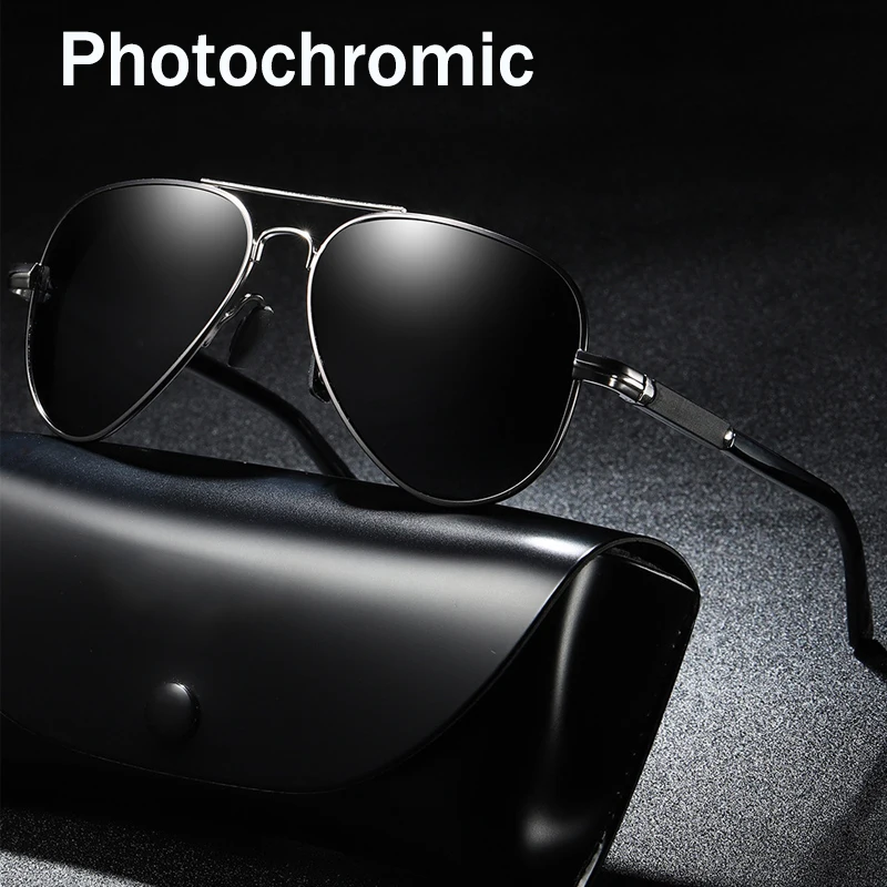 

New Photochromic Polarized Sunglasses Driving Mirrors Men's Anti-Blue Light UV400 Sunglasses Sunglasses Color Changing Mirrors