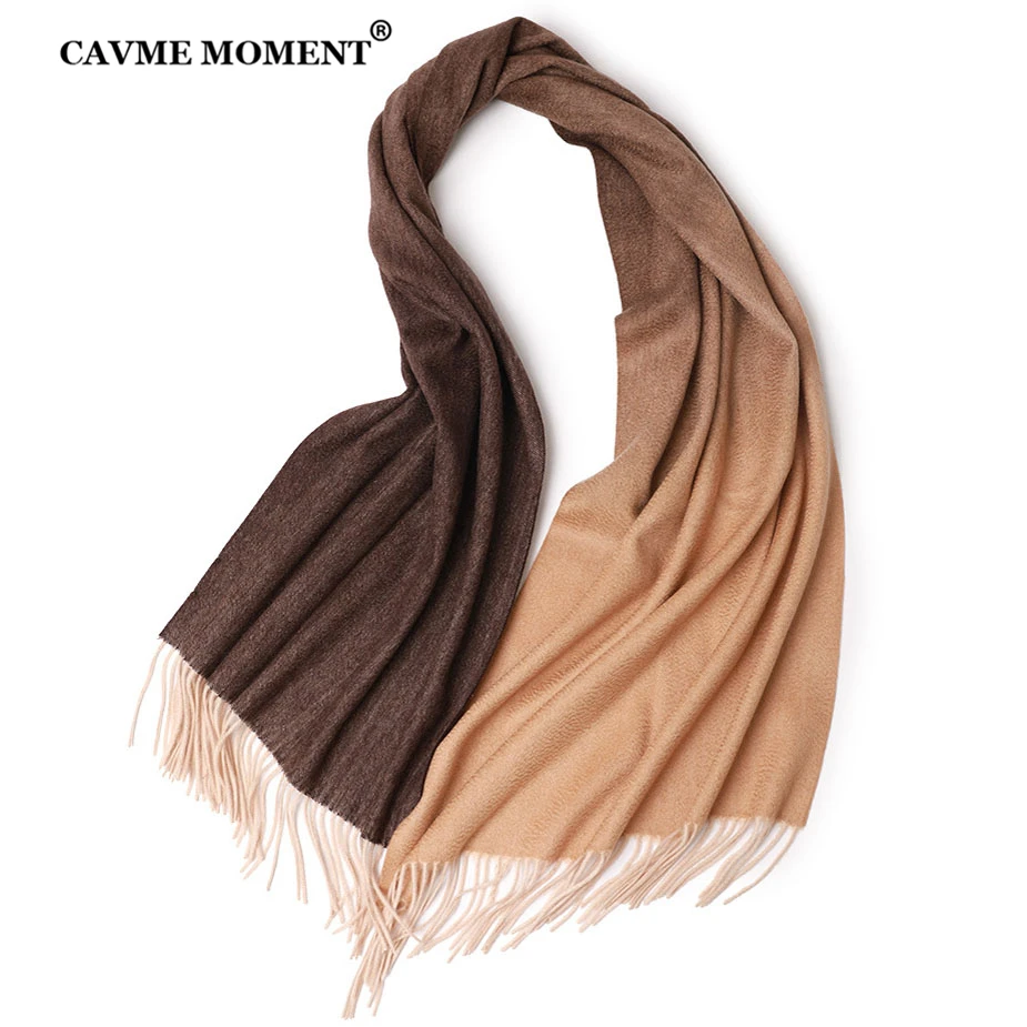 

CAVME Winter 100% Cashmere Scarf Women Pashmina Gradient Warmth Shawls Scarves Gift CUSTOM LETTERS