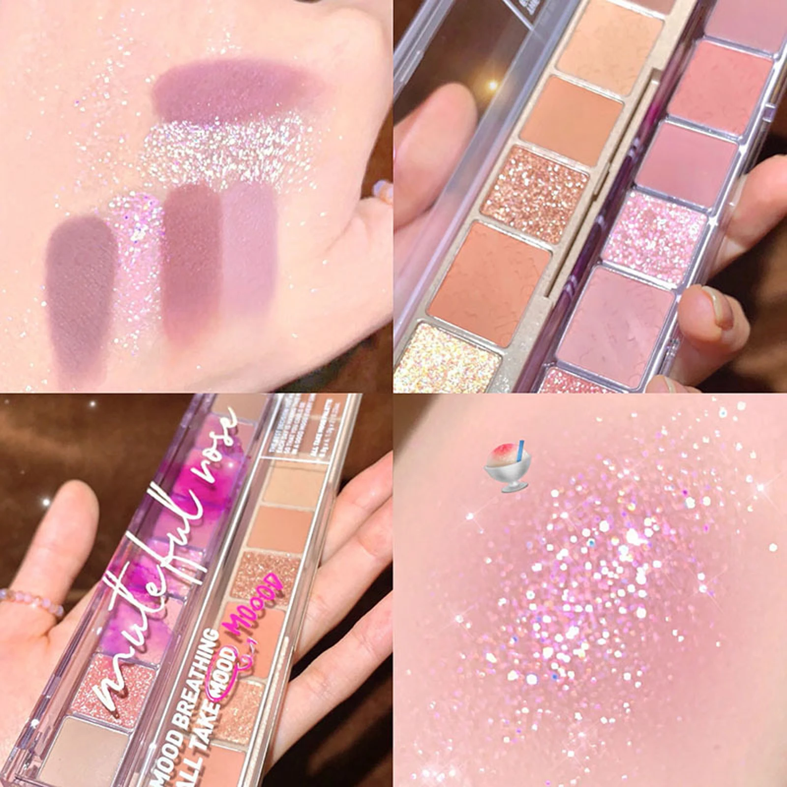 

8 Colors Eyeshadow Palette All Take Mood Palette Matte Glitter Eyeshadow Long Lasting Eye Glitter Nude Eye Pigments Cosmetics