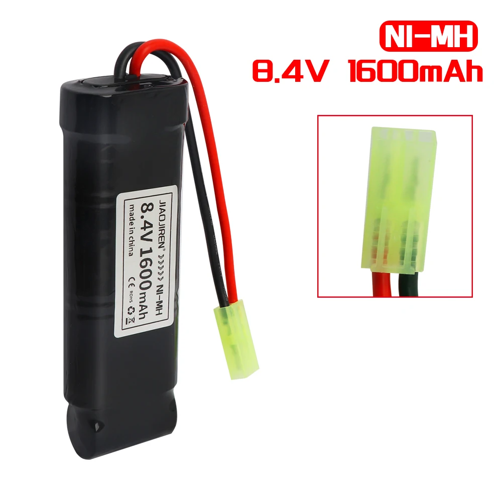 Плоский NiMH аккумулятор 8,4 В, 1600 мАч с разъемом Mini Tamiya для страйкбольных пистолетов MP5, SCAR, M249, M240B, M60, RPK, PKM (art.: 3920d1f1ebfcd) - 3920d1f1ebfcd