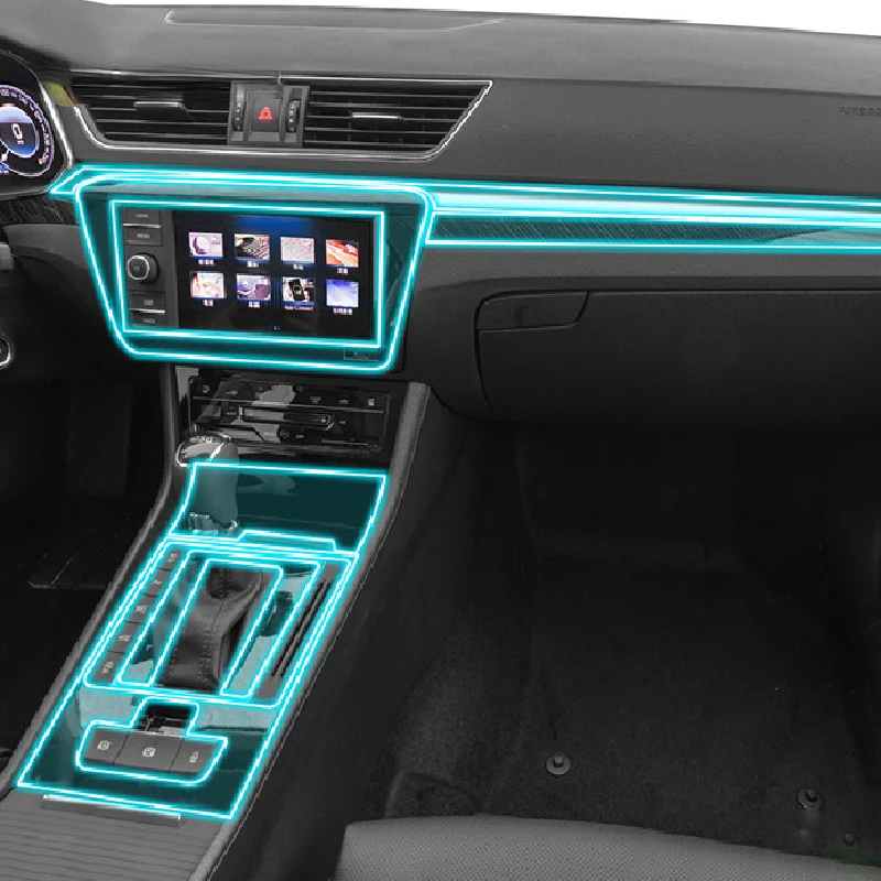 

For Skoda Superb 2021-2022 Car Interior Center console Transparent TPU Protective film Anti-scratch Repair film Accessories Refi