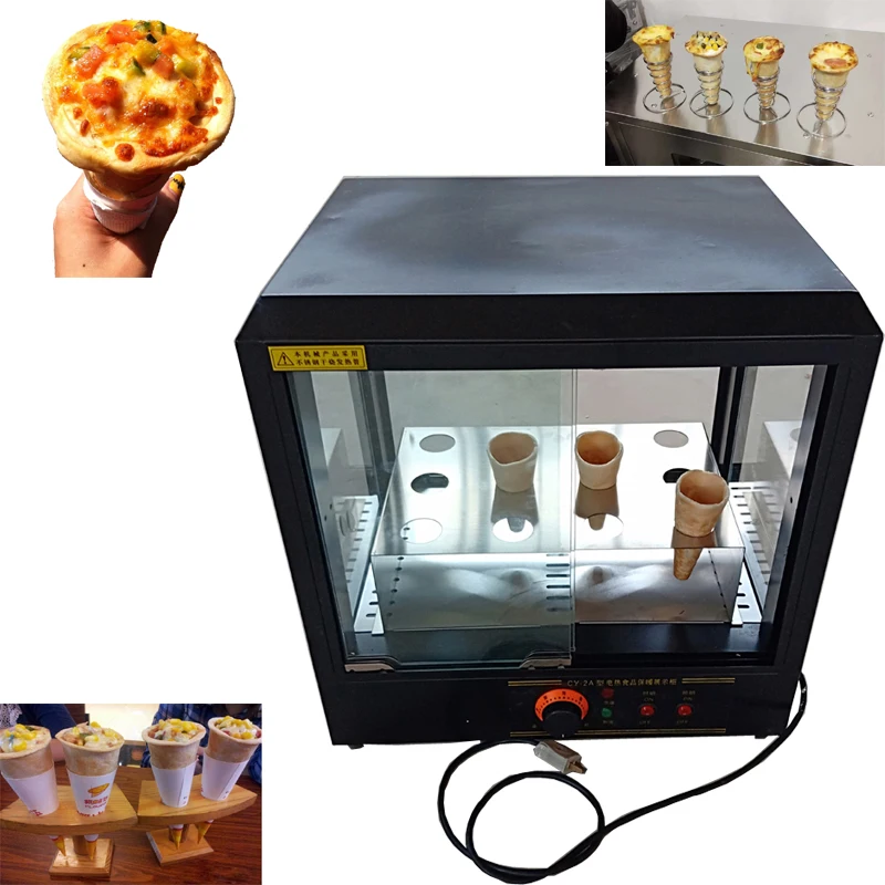 

PBOBP 12 holes Display cabinet + Pizza cone oven machine Electric cone pizza making baker machine Showcase display case