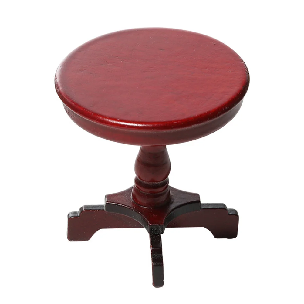 

House Small Round Table Miniature Adornment Model Decor Furniture Micro Coffee Tables