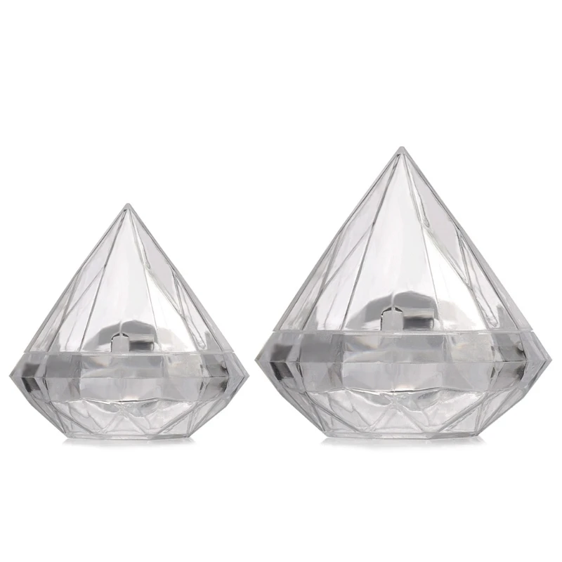 

12pcs Clear Plastic Packing Box Diamond Shape Transparent Candy Boxes for Gift