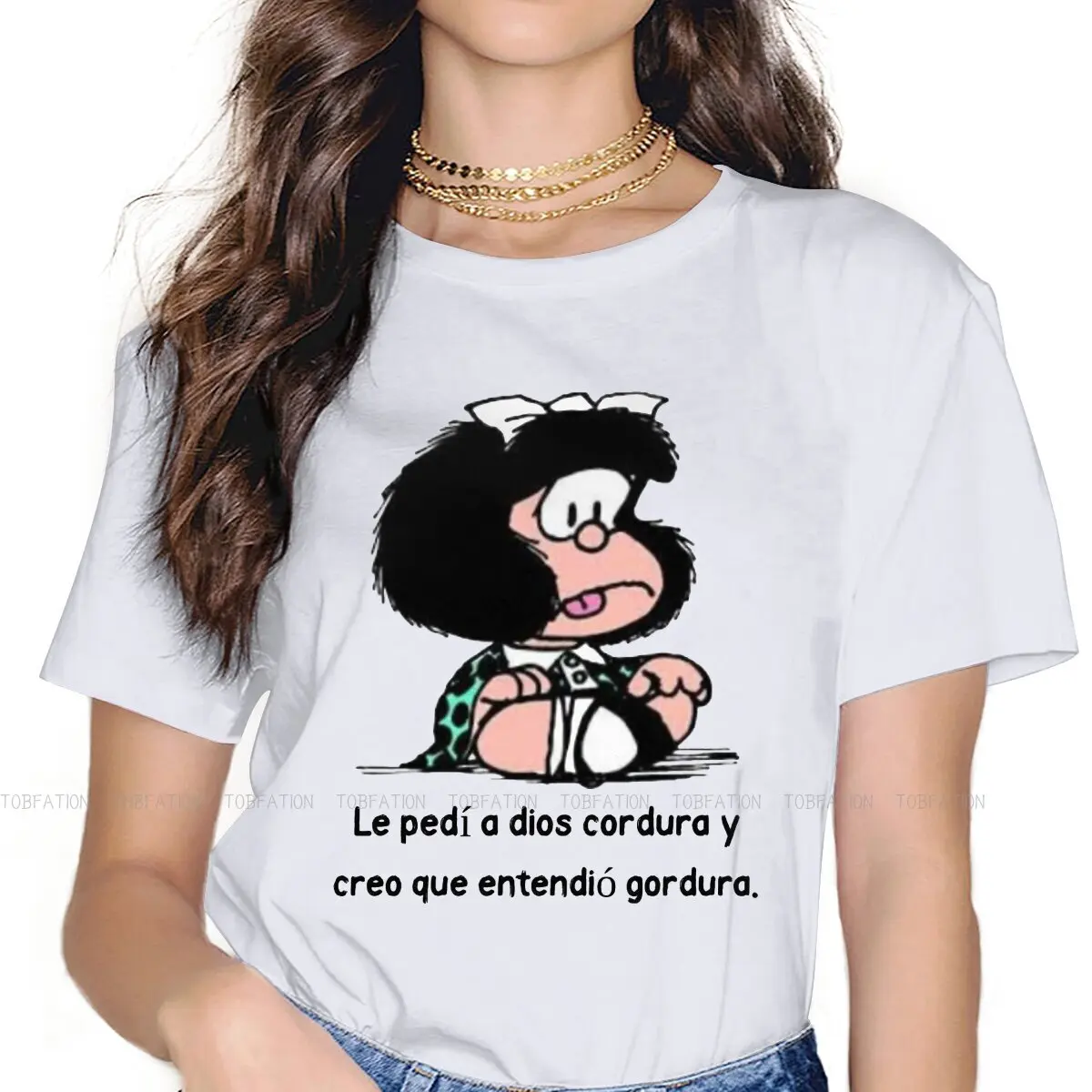 

Футболка для девушек и женщин Sit Kawaii Mafalda комикс Quino 5XL Blusas Harajuku Повседневный короткий рукав винтажный Топ большого размера