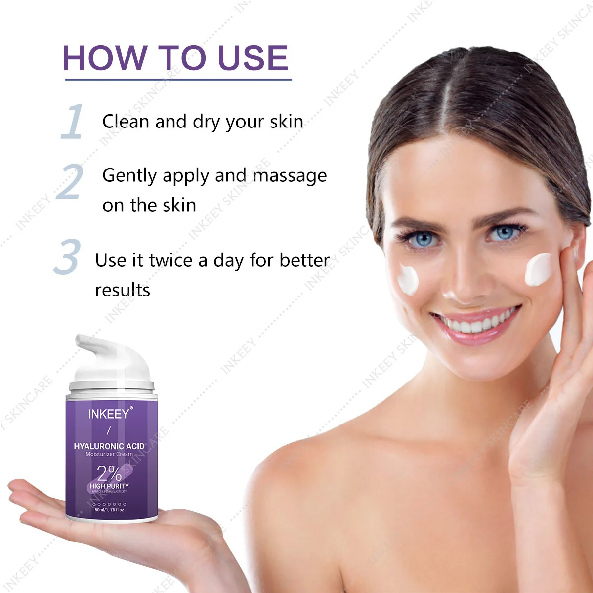 Антивозрастной крем для лица с гиалуроновой кислотой укрепляющий против морщин