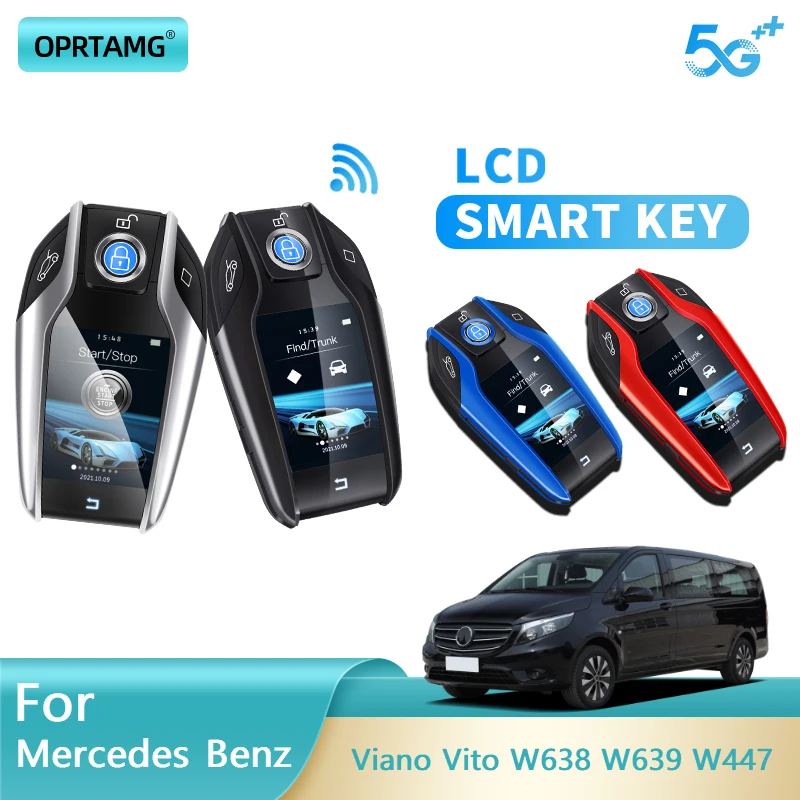 

OPRTAMG Car Key Modification Smart LCD Key For Mercedes Benz Viano Vito W638 W639 W447 One-Key Start Smart LCD Key Accessories