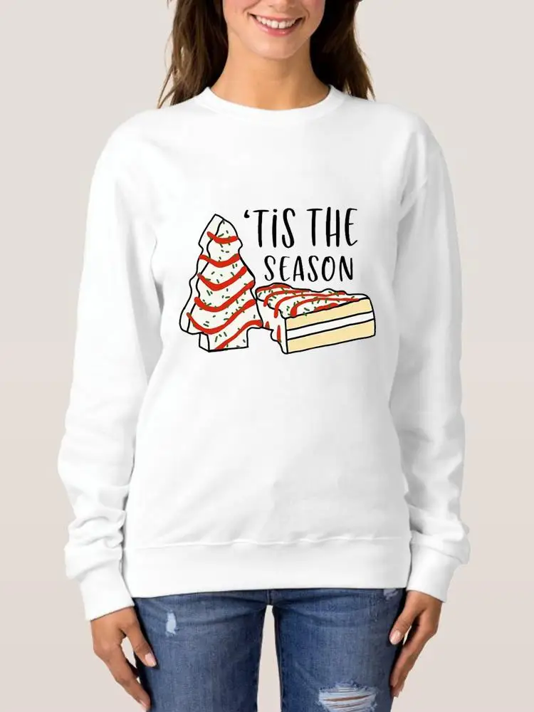 

Lovely Style Cartoon Trend Merry Christmas Graphic Sweatshirts Happy New Year Women Print Pullovers O-neck Fashion Clothing
