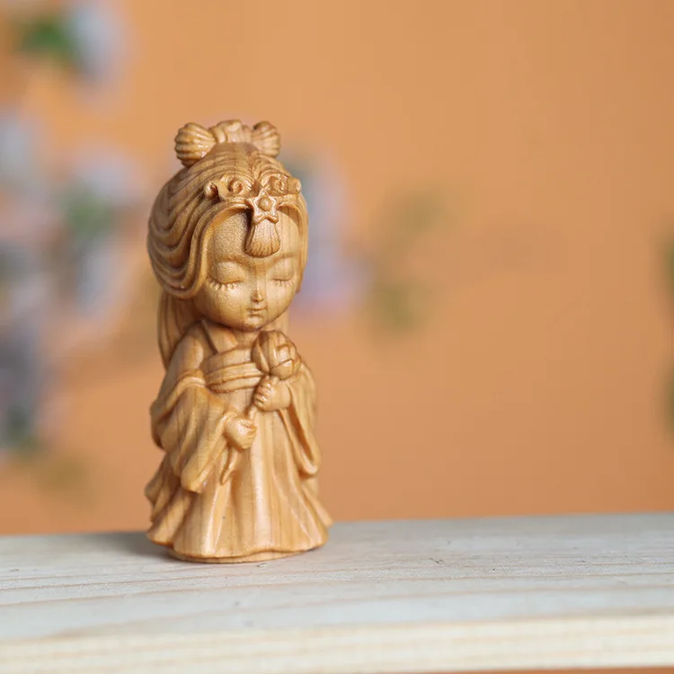 

Миниатюрная резьба по дереву, милые четыре великих красивых фигурок древних времен, орнамент, настольные поделки, украшение для дома, забавные подарки