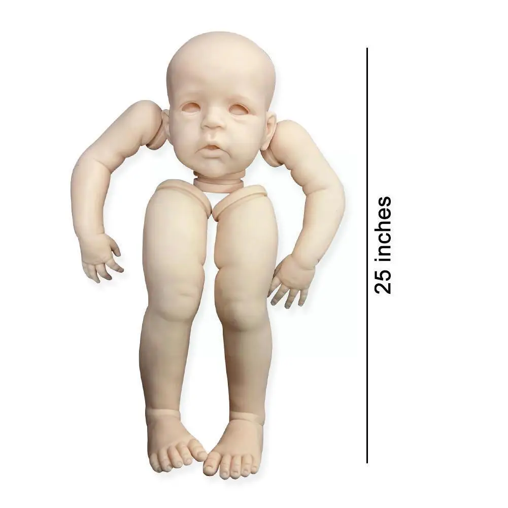 

25inch Reborn Kit Sandie Popular Edition Vinyl Kits Diy And Eyes With Unpainted Body U8b7