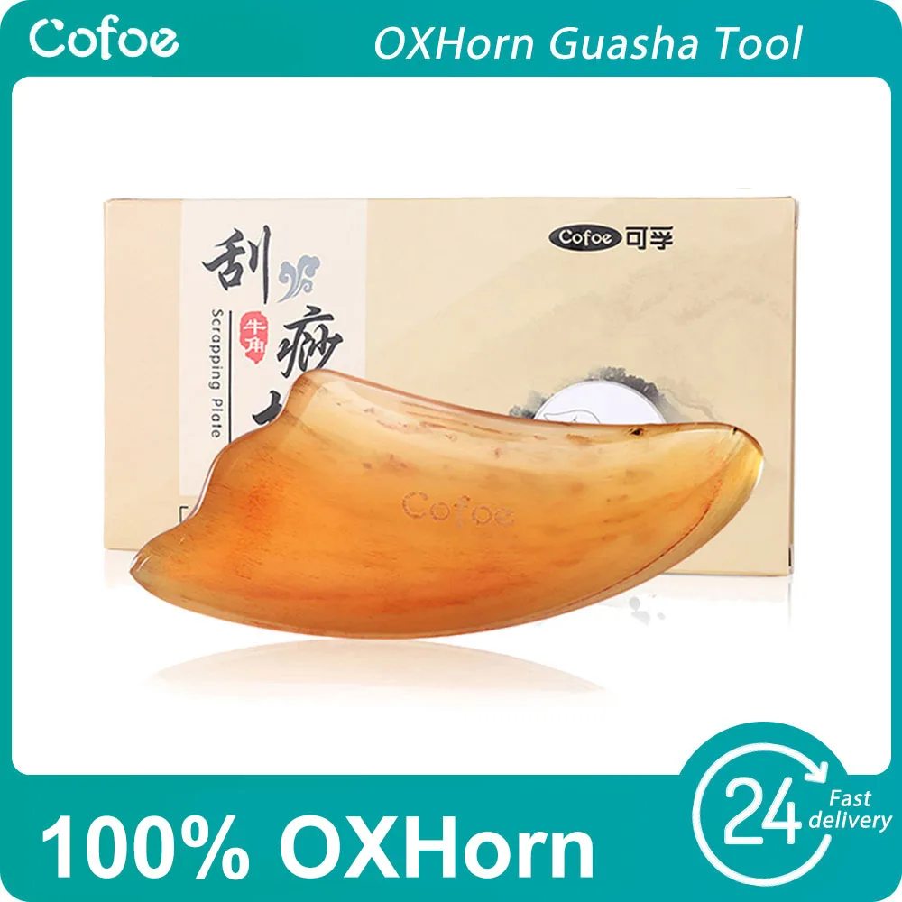 

Cofoe OXHorn Guasha Massage Tool Health Jade Gua Sha Body Leg Body Face Anti-wrinkle Massage Board Traditional Chinese Acupoints