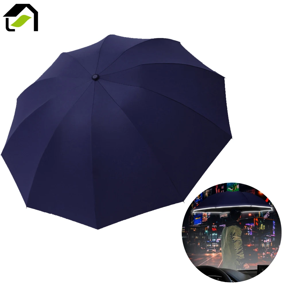 

Umbrella Waterproof Windproof And Wear-resistant Umbrella Outdoor Anti Ultraviolet Night Reflective Folding Umbrella 6 Colors