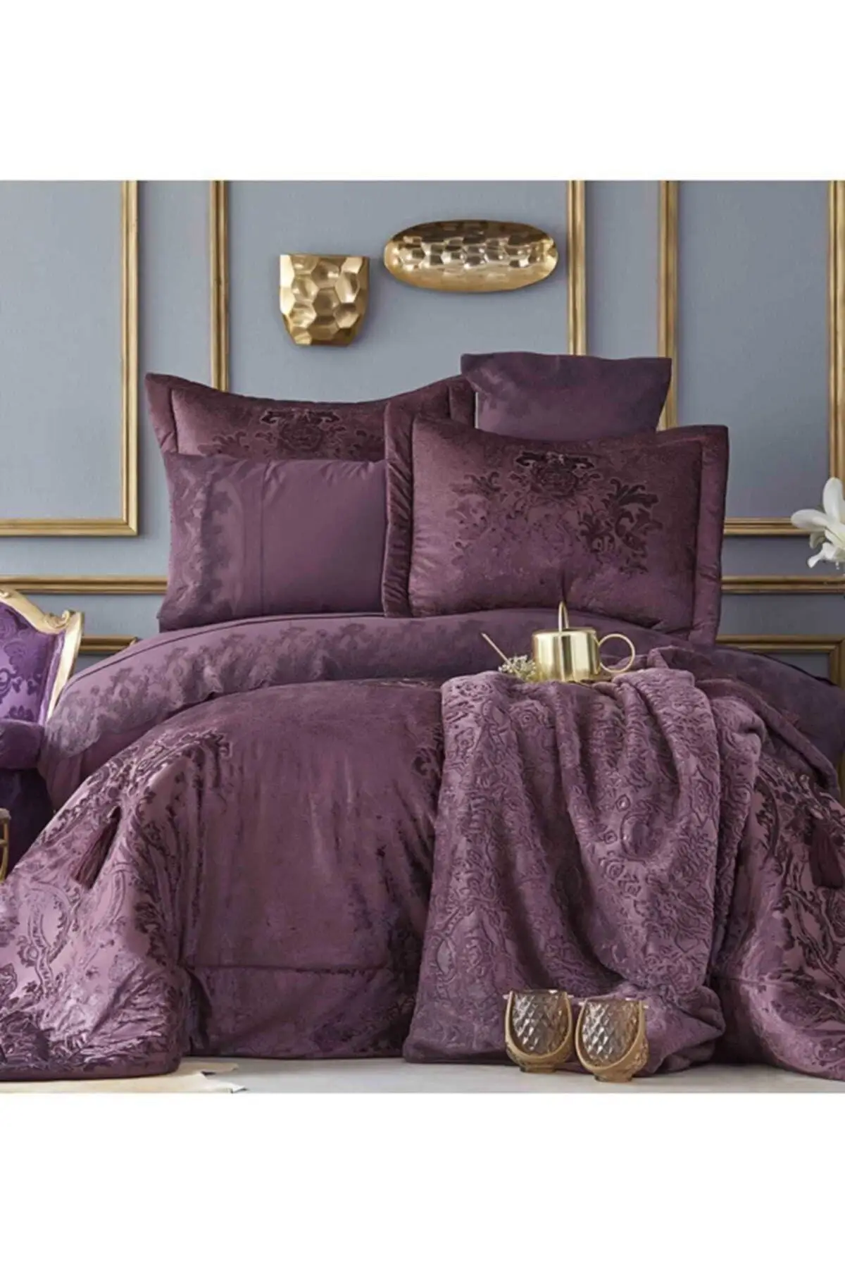 

Only for king 2021 duvet cover set Valeria Delux Damson 10 Piece Dowry Set