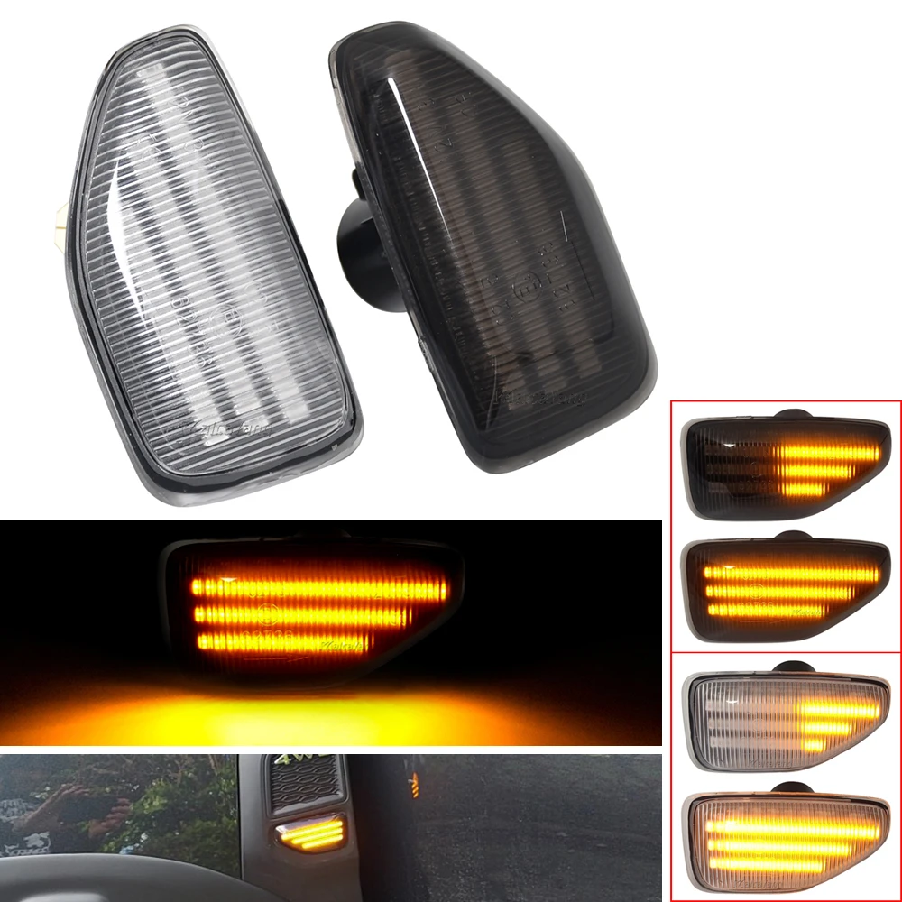 

2x LED Dynamic Side Marker Turn Signal Light For Dacia Sandero 2 Logan 2 Duster 2 Renault Stepway Amber Indicator Repeater Lamps