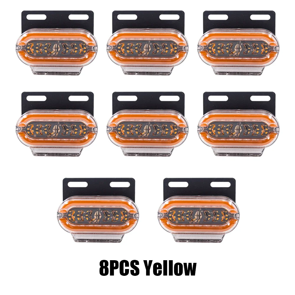 

4/8 шт., 24 В, янтарный светодиодный боковой габаритный сигнальный фонарь, 3 режима, внешний предупреждающий индикатор, габаритная лампа, грузовик, прицеп, грузовой автомобиль