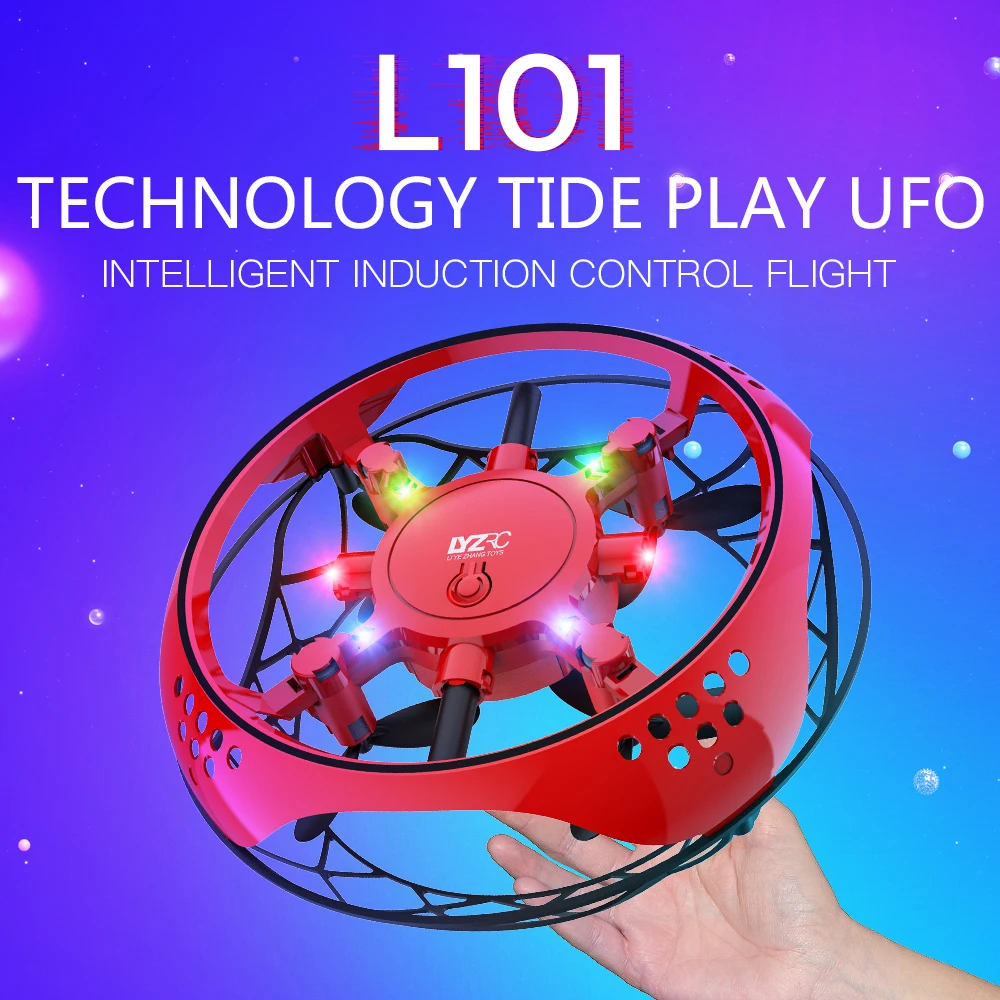 

L101 Mini Drone Anti-collision UFO RC Quadcopter Drone Hand Controlled Flying Helicopter LED Induction Flying Aircraft RC Toys