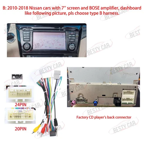 16-контактный жгут CANBUS BOX для NISSAN Qashqai X-Trail Teana 2014 + Juke YF15 10-14 Sylphy B17 Sentra 13-17 Поддержка КАМЕРИ BOSE 360