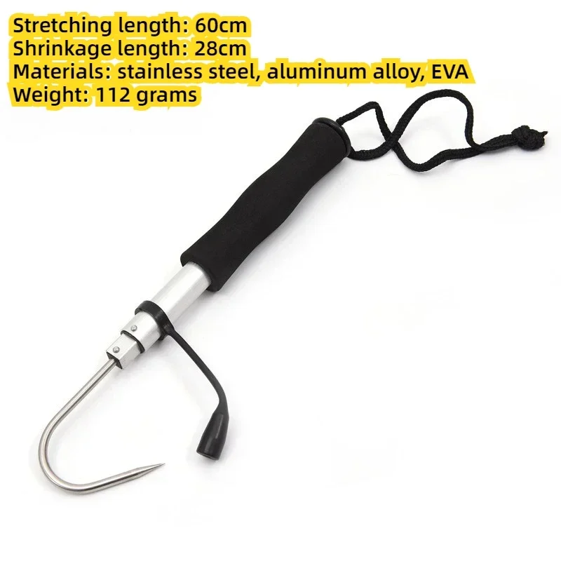 Телескопический выдвижной рыболовный крючок из нержавеющей стали для ледяной