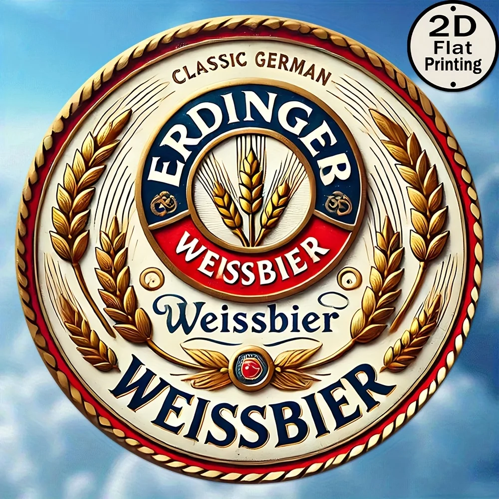 

Металлическая круглая вывеска Erdinger 8x8 дюймов