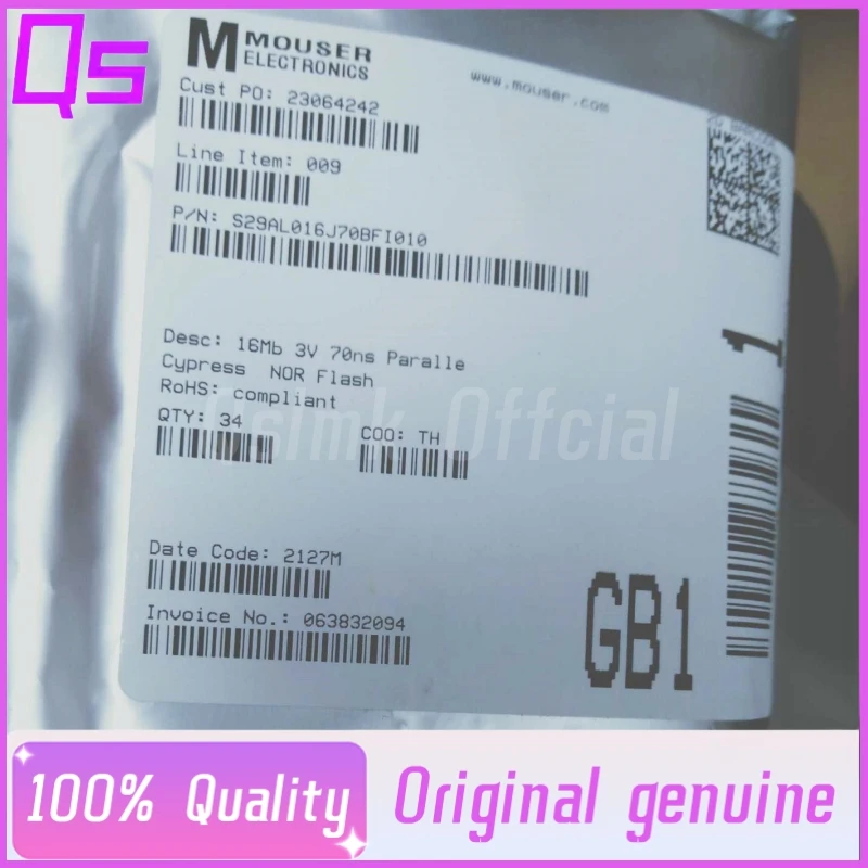 

New Original S29AL016J70BFI010 S29AL016J70 BGA48 FLASH memory chip