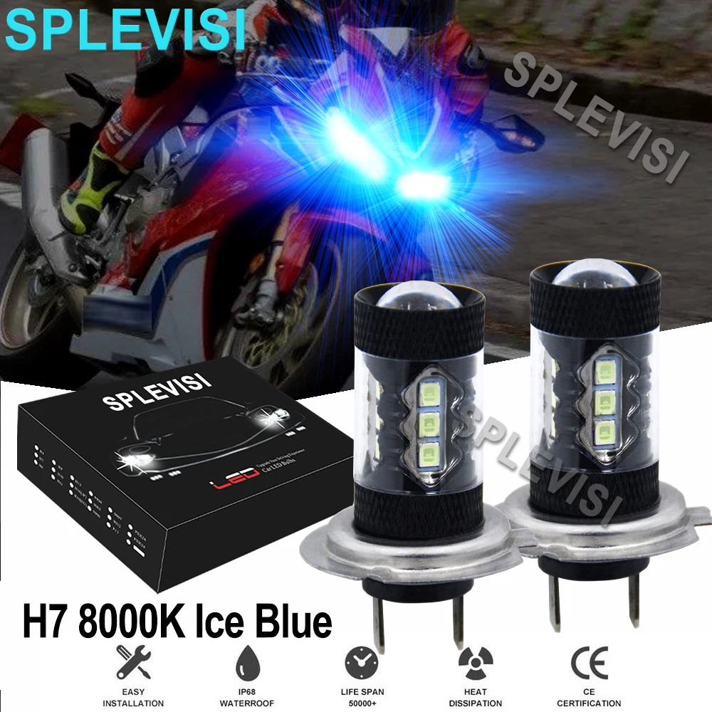 

2 шт. 8000K холодный синий 80 Вт светодиодный налобный фонарь для Honda CBR1000RR 2004-2009 2010 2011 2012 2013 2014 2016 2017 2018 2019 2020 2021
