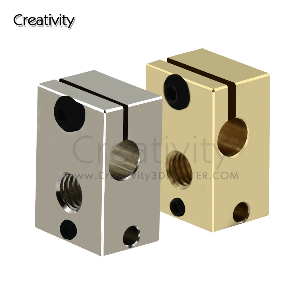 Нагревательный блок V6, алюминиевые, латунные, медные нагревательные блоки для E3D V6 PT100 J-head Hotend, нагревательный блок, детали для 3D-принтера