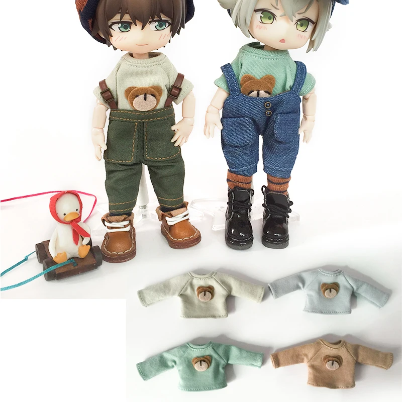 

Детская игрушка ручной работы 1/12 ob11, кукла BJD/SD ГСК, аксессуары для кукол, Повседневная футболка с длинным рукавом и коротким рукавом, 1 шт.