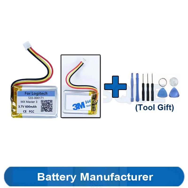 

Tools Gift + Original Replaces 600mAh 533-000171 Battery For Logitech MX Master 3 Wireless Game Mouse Batterie Accumulator AKKU
