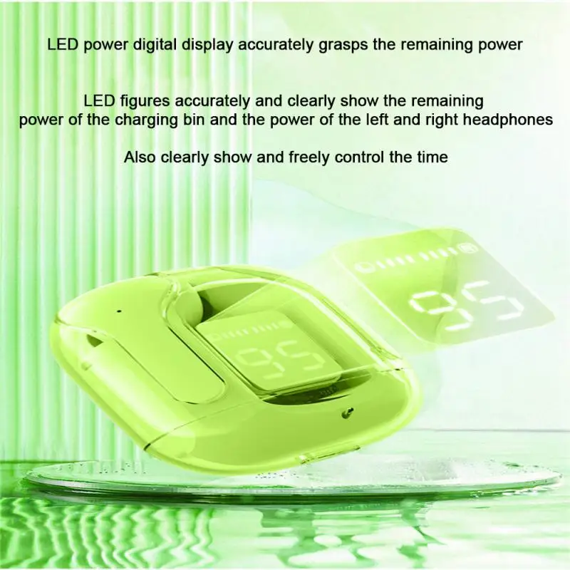 

Sports Earbuds Long Standby Transparent Wireless Headphones Digital Display Hifi Sound For Xiaomi Huawei Phone Headset Earphones